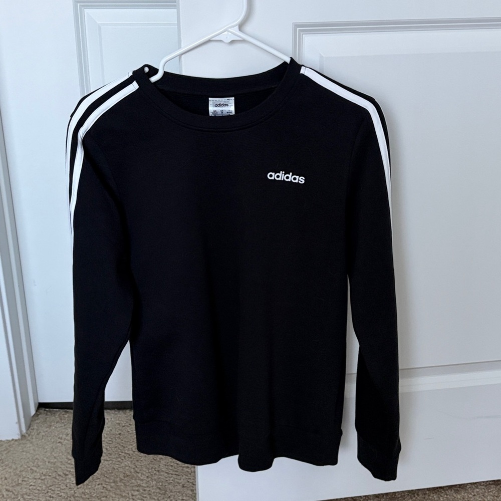 Women’s Adidas Black and White Crewneck Classic 3-Stripes